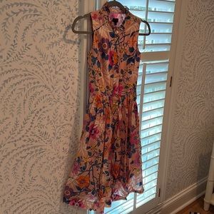 J Crew Liberty Pavilion sleeveless midi shirt dress